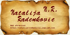 Natalija Radenković vizit kartica